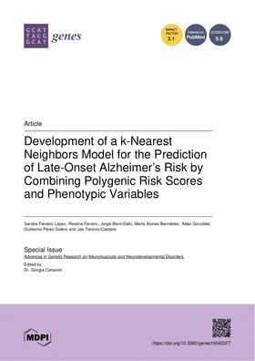 Cover of the article "Late-onset Alzheimer's and polygenic risk score", published in Genes in 2025