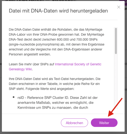 Schritte zum Herunterladen der RAW-Datei-MyHeritage